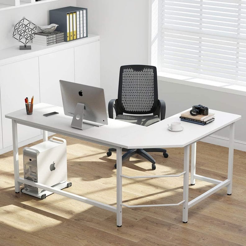 An L-Shaped Large Desk: Tribesigns Modern L-Shaped Desk