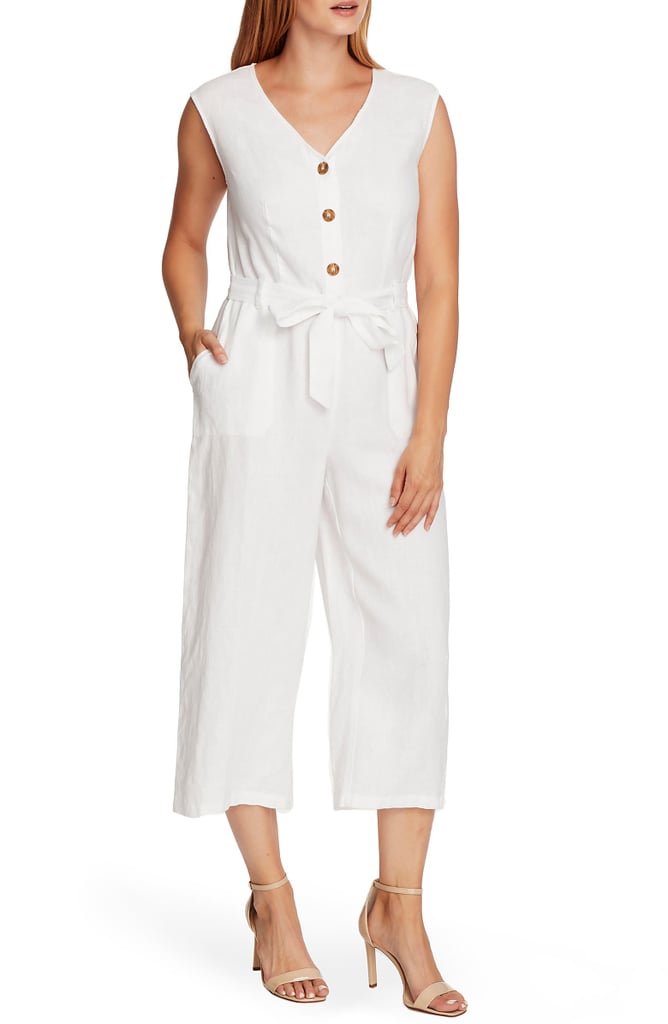 Vince Camuto Crop Linen Jumpsuit