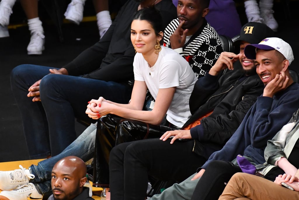 Kendall Jenner Gold Dragon Earrings and Yeezy Shoes 2019