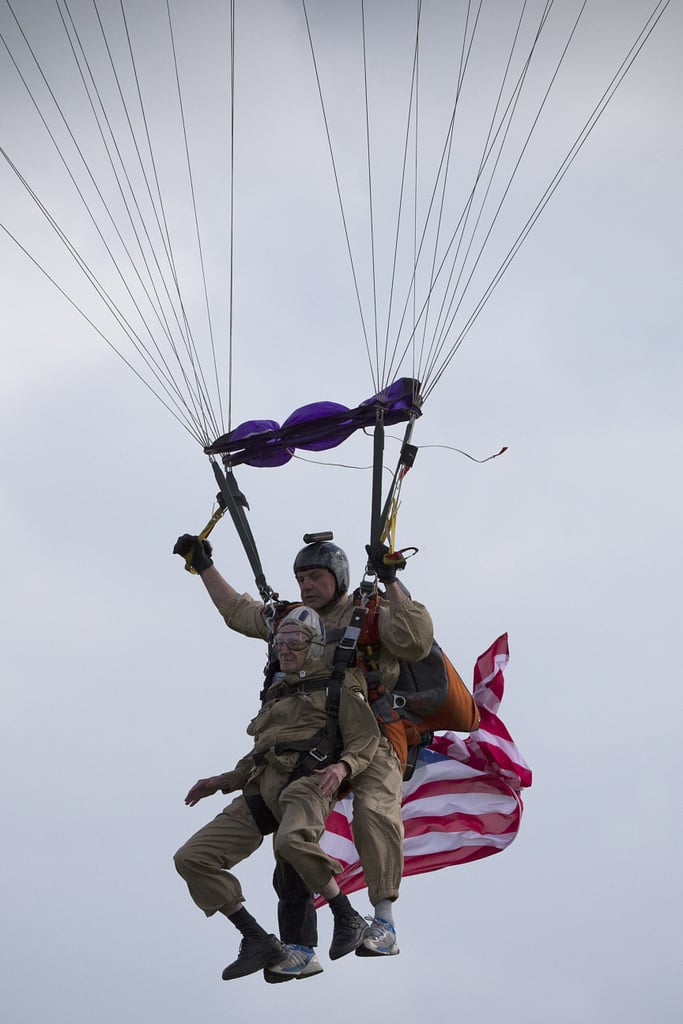 93-Year-Old Veteran Re-Creates D-Day Parachute Jump