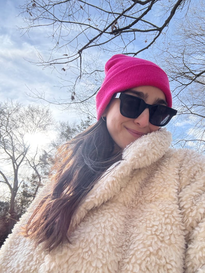 Andi Breitowich walking outside in the morning. 