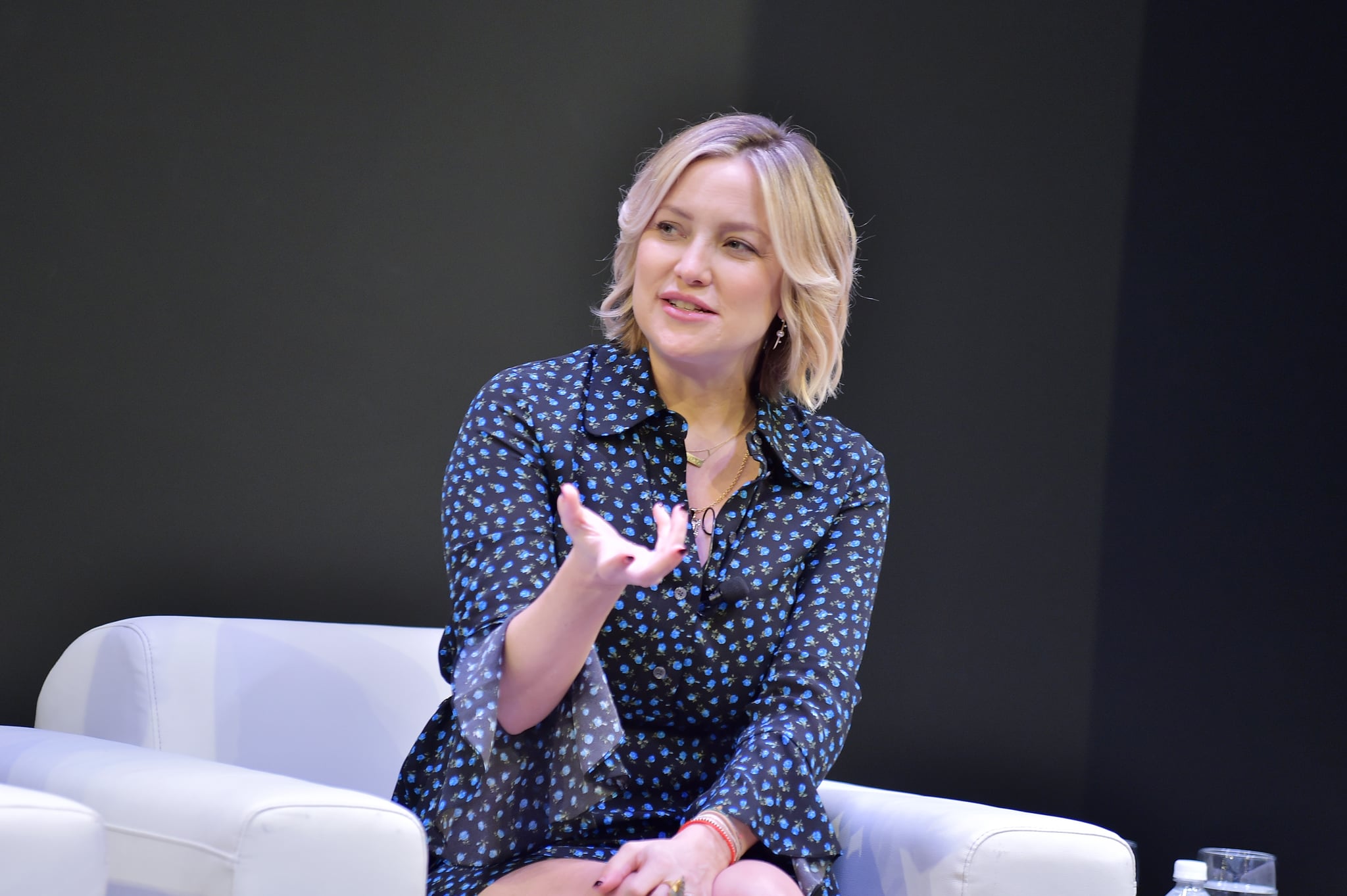 LOS ANGELES, CA - NOVEMBER 07:  Kate Hudson speaks onstage during In Conversation with Michael Kors, Kate Hudson and The World Food Programme at UCLA on November 7, 2018 in Los Angeles, California.  (Photo by Stefanie Keenan/Getty Images for Michael Kors)