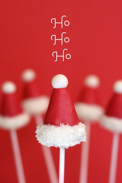 Santa Hat Cake Pops