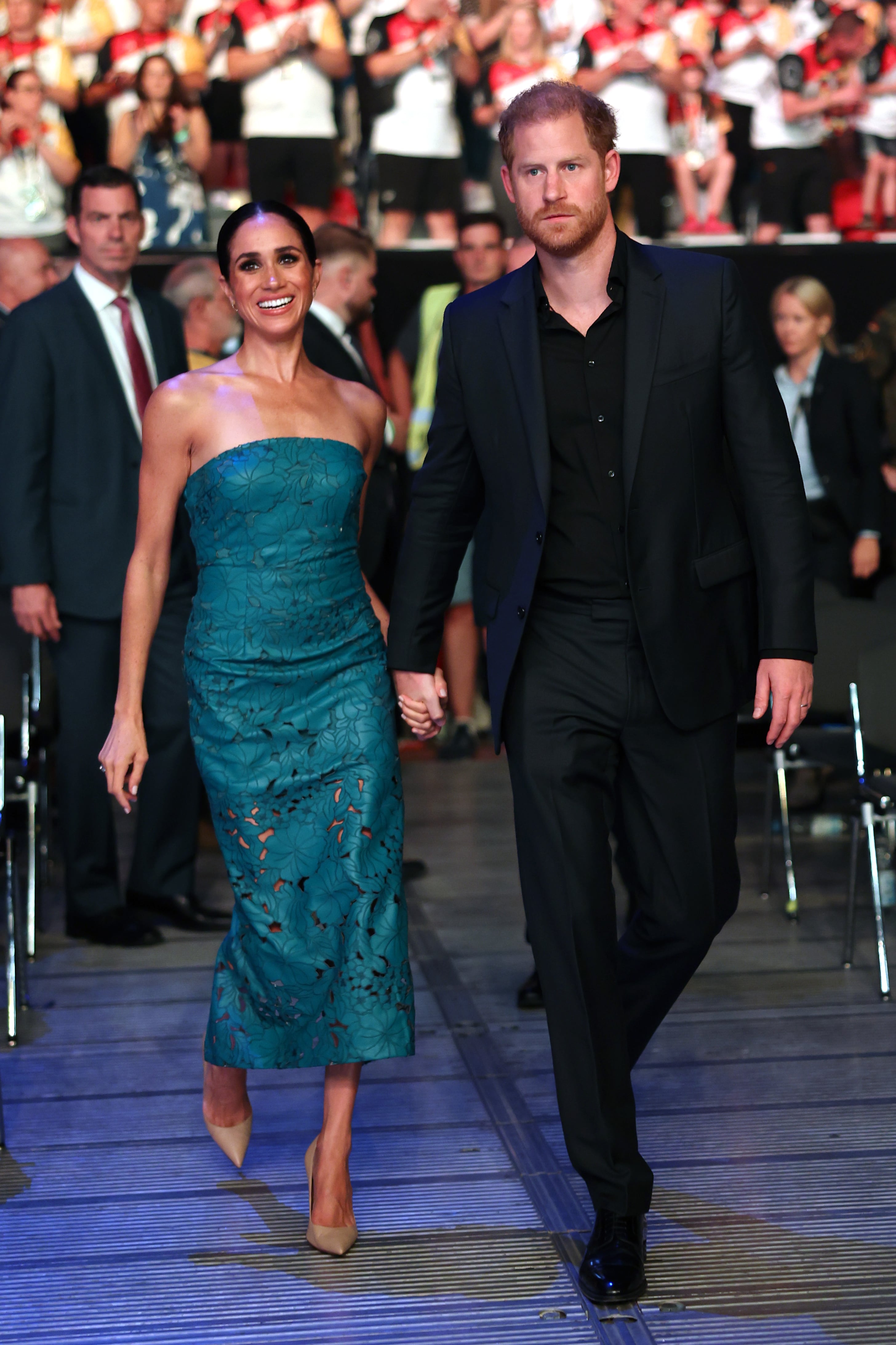green emerald velvet dress Meghan Markle White Halter Tea Length 2024 Polo Tournament Dress