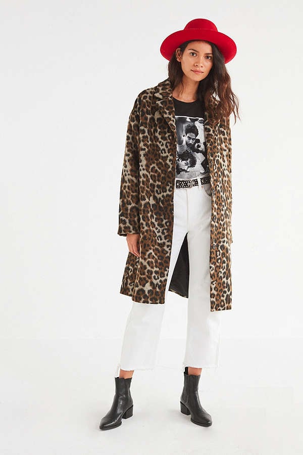 UO Leopard-Print Overcoat