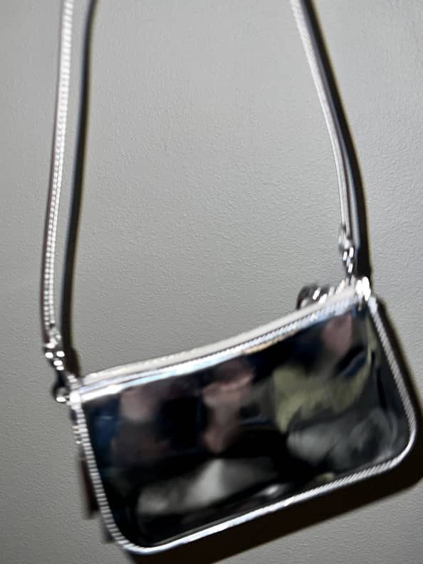 COACH Penn Shoulder Bag In Silver Metallic in White