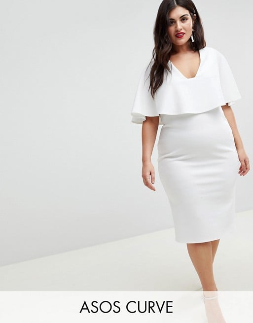 ASOS Cape Plunge Midi Bodycon Dress