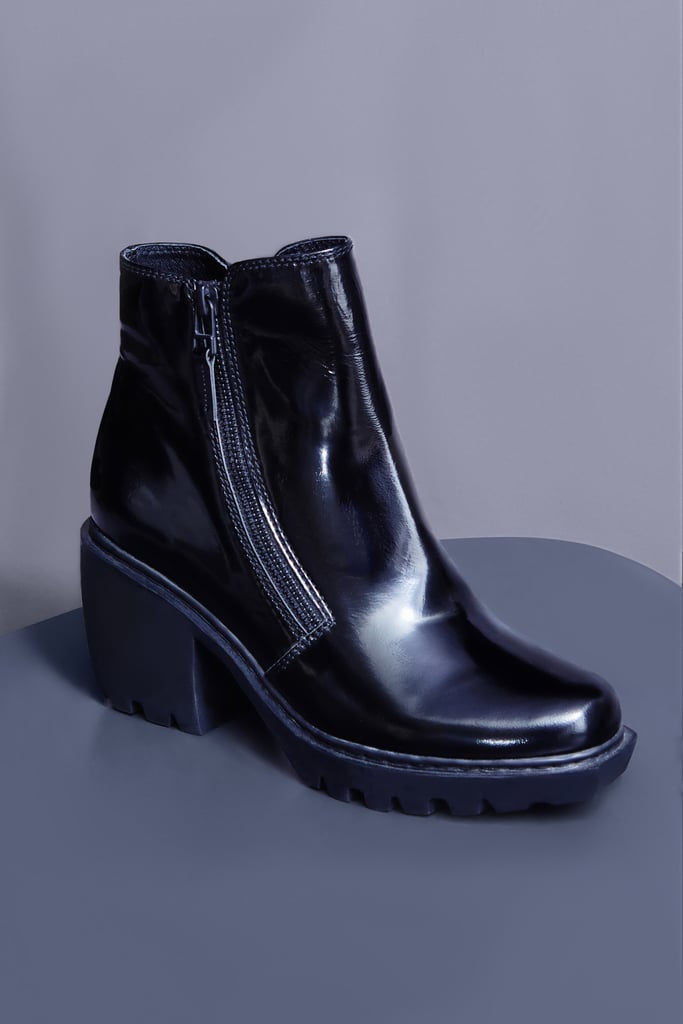 Opening Ceremony Grunge Double Zip Shiny Boots ($400)