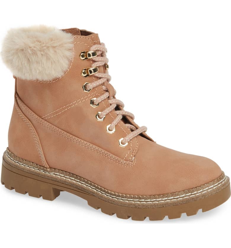 Steve Madden Alaska Lace-Up Bootie With Faux Fur Cuff | Women's Snow Boots | POPSUGAR Fashion 