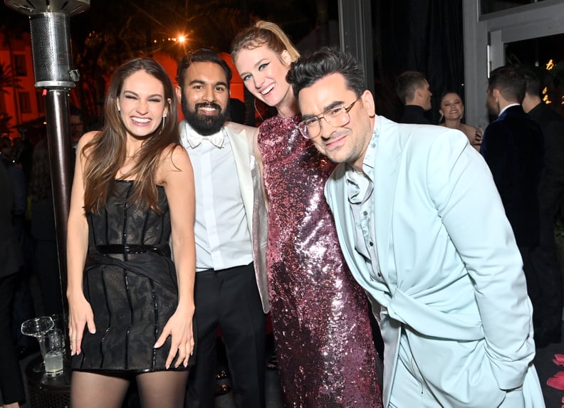 "Yesterday" Costars Lily James, Himesh Patel, Mackenzie Davis, and Dan Levy at the 2022 Oscars
