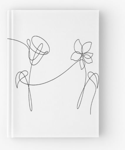 BTS Four Flowers Black Hardcover Journal