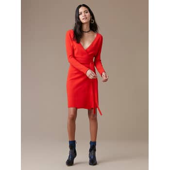 Dvf red wrap dress new arrivals