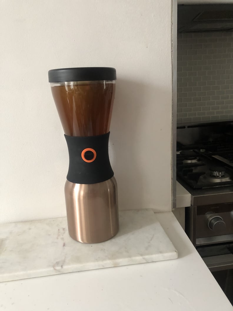 The Asobu Cold Brew Coffee Maker at the Start of the Brewing Process