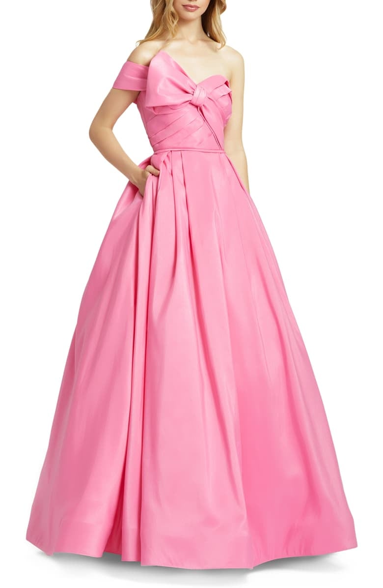 Mac Duggal One-Shoulder Bow Ballgown