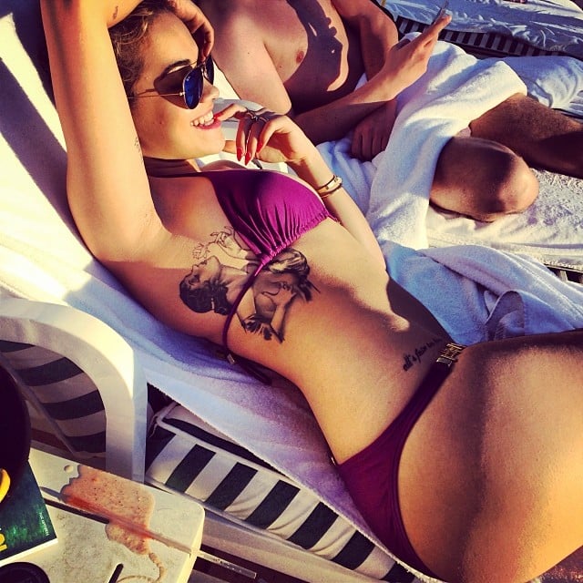 Rita Ora's bikini body was on display during a recent beach day.
Source: Instagram user ritaora