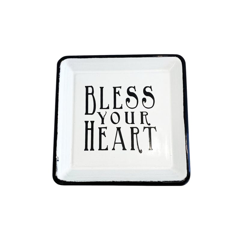 Bless Your Heart Square Enamel Dish