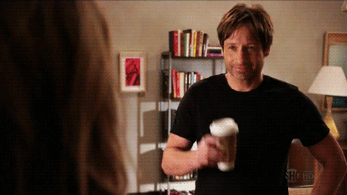 On Californication, Duchovny plays a struggling writer who dabbles too much in sex and drinking.