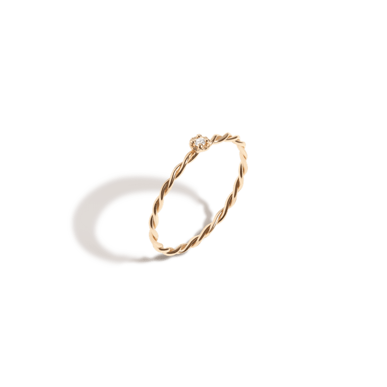 AuRate Mini Stackable Twist Diamond Ring