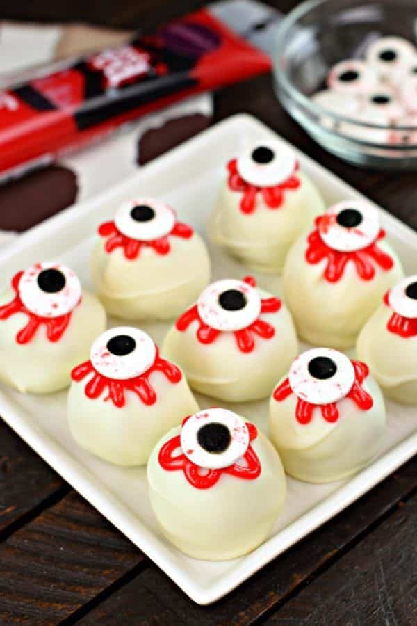 Spooky Eyeball Red Velvet Cake Balls