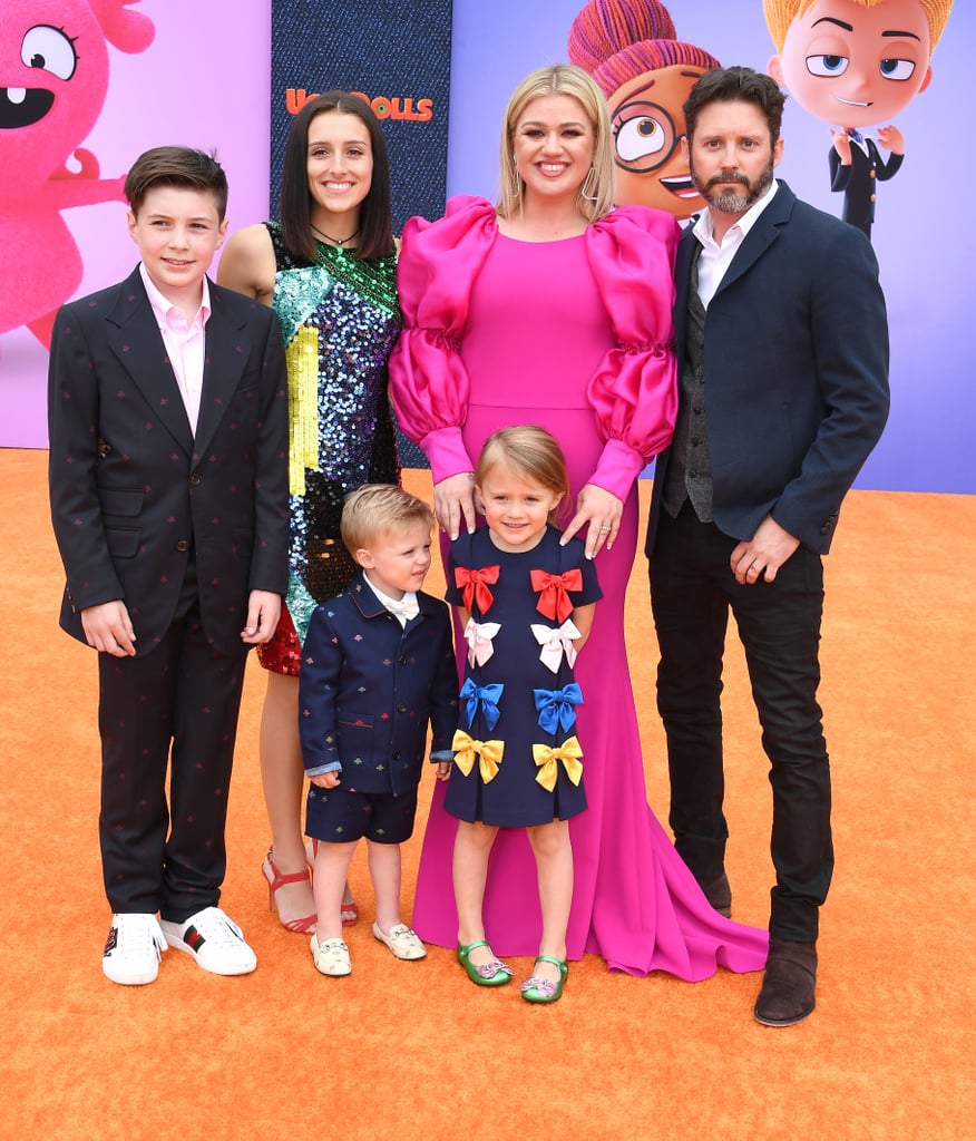 Pictured: Seth Blackstock, Savannah Blackstock, Remington Blackstock, River Blackstock, Kelly Clarkson, and Brandon Blackstock