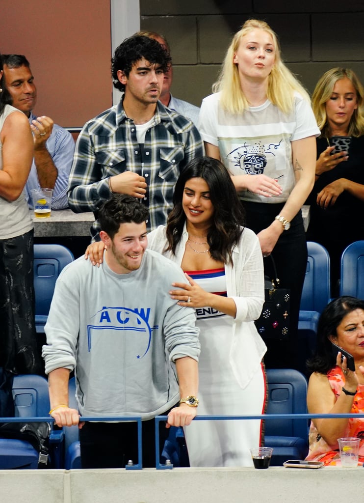 Priyanka Chopra White Dress With Nick Jonas at US Open