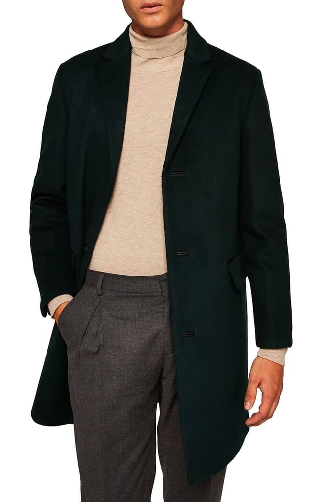 Topman Wool Blend Overcoat