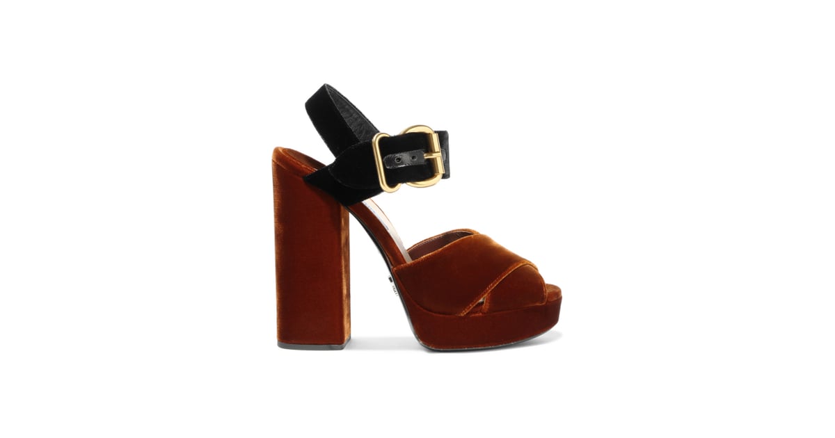 Prada two tone velvet sandals Clearance