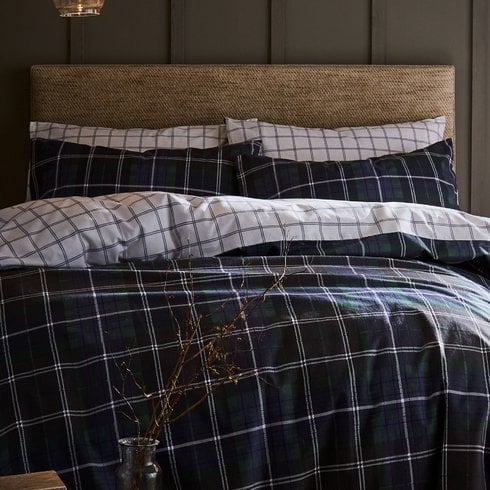 Catherine Lansfield Brushed Tartan Check Housewife Pillowcase