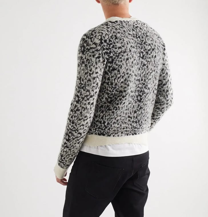 Leopard top distressed sweater