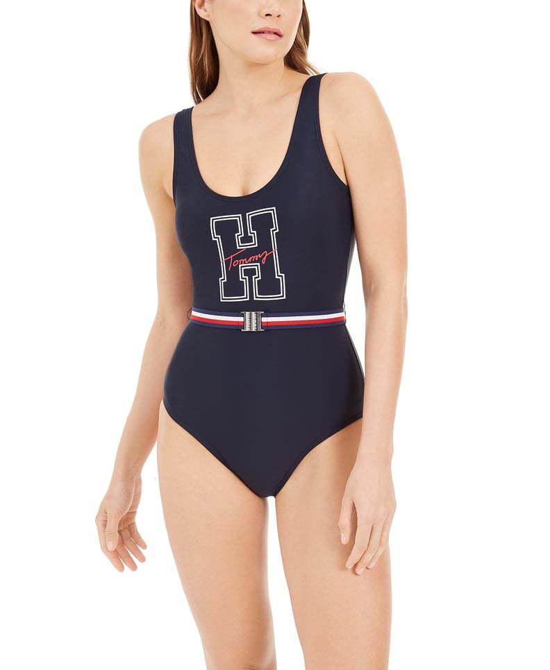 Tommy Hilfiger Logo Belted One-Piece Swimsuit