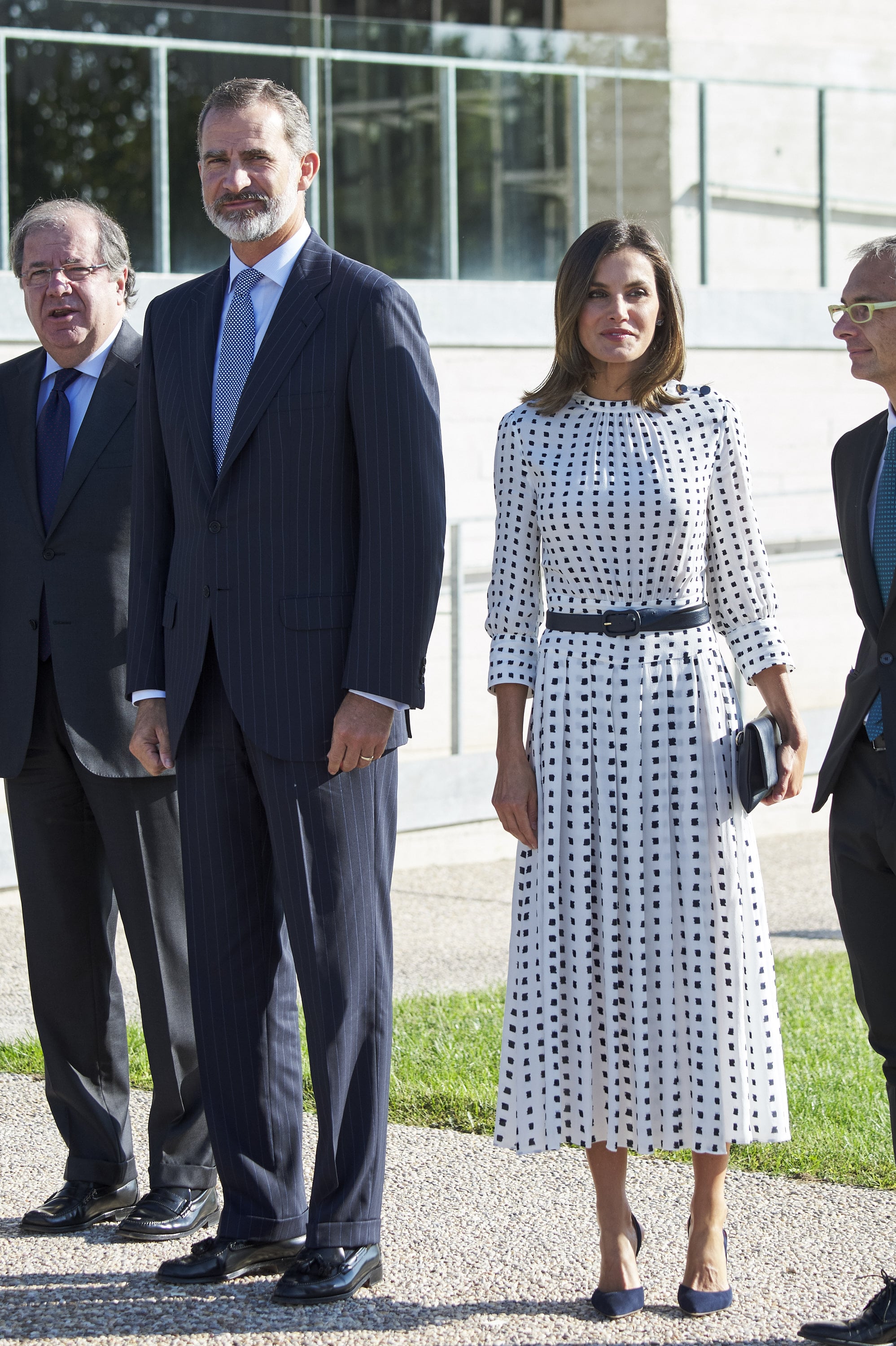 Queen Letizia s Massimo Dutti Midi Dress September 2018 POPSUGAR