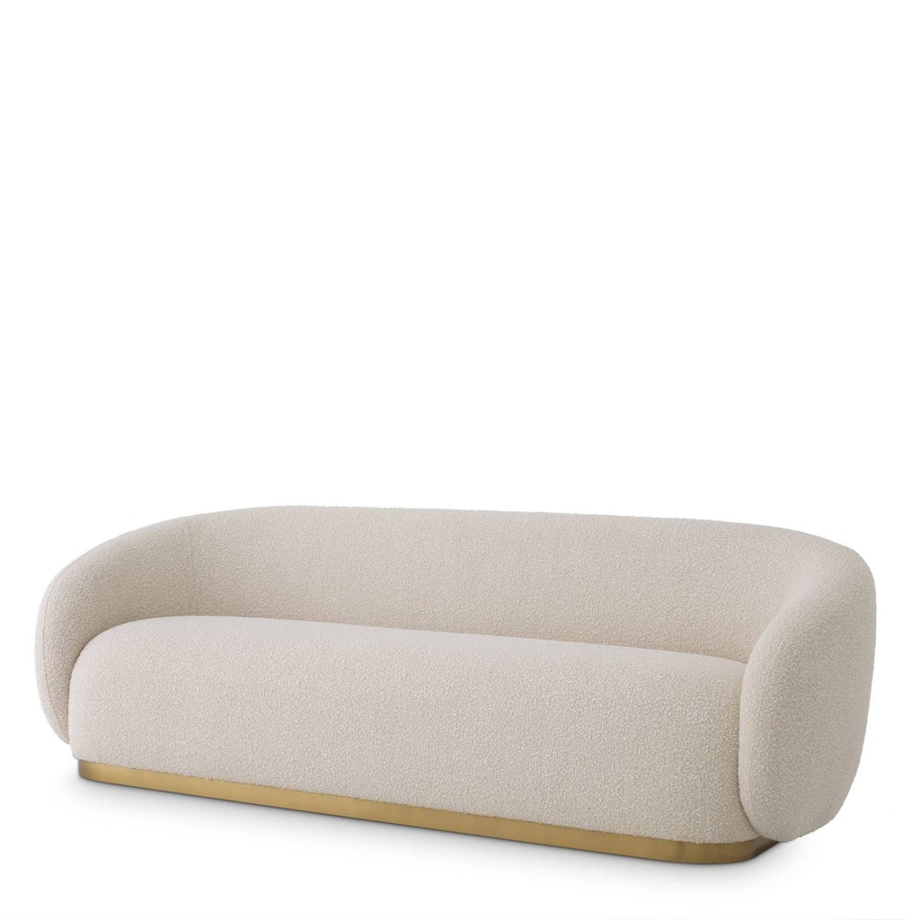 Bouclé Cream Brass Base Sofa