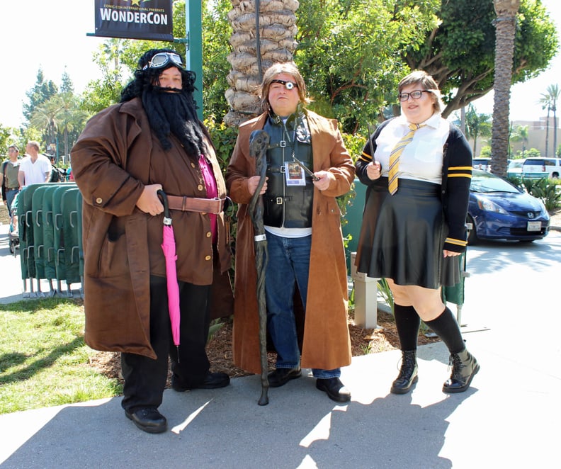 Hagrid, Mad-Eye Moody, and a Hufflepuff Student