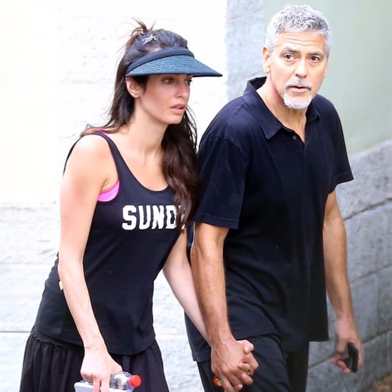 George and Amal Clooney Holding Hands After Tennis Pictures