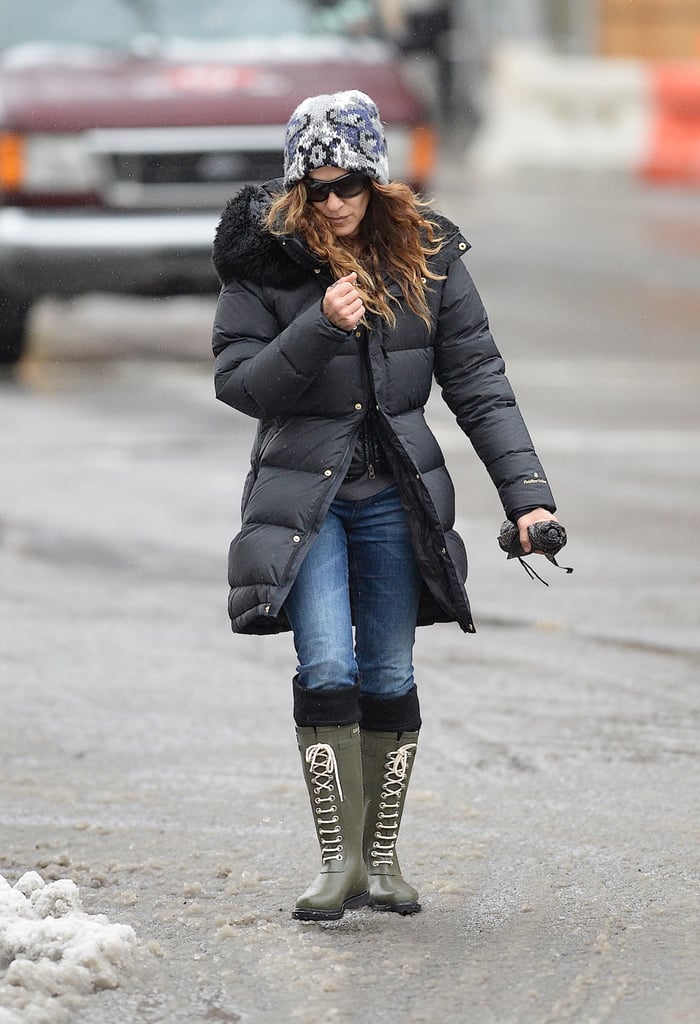 On Monday, Sarah Jessica Parker braved the chilly weather in NYC.