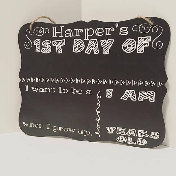 Personalized First-Day-of-School Chalkboard