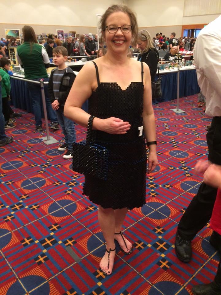 Here's a look at the Lego dress and purse.