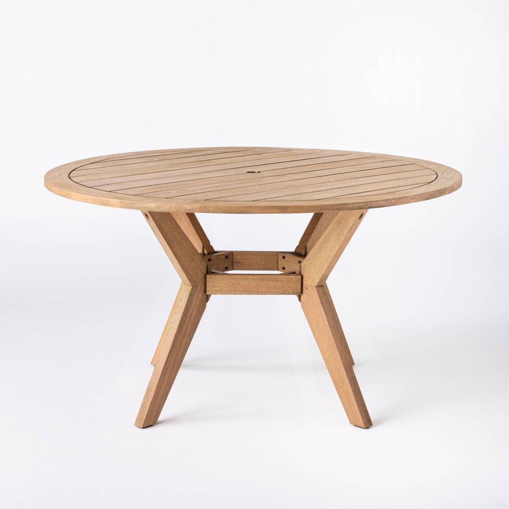 A Circular Table: Bluffdale Wood Round Patio Dining Table