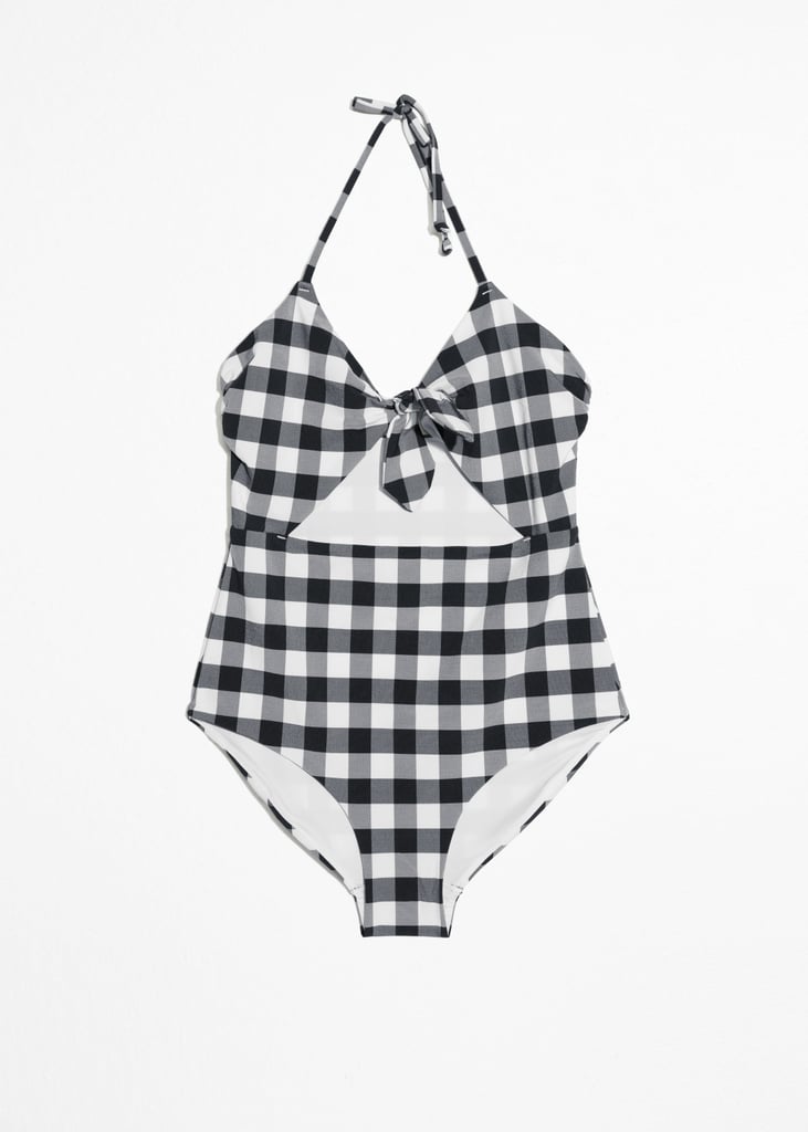 Gingham Cutout Halter Swimsuit