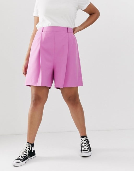 Asos Design Curve Mom Shorts in Pink