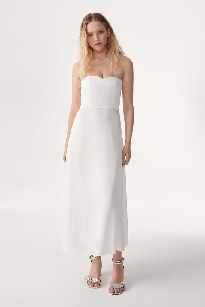 A Classic Strapless Midi Dress