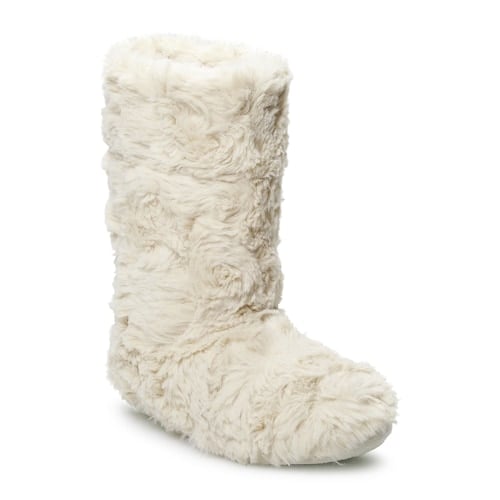LC Lauren Conrad Faux Fur Bootie Slippers