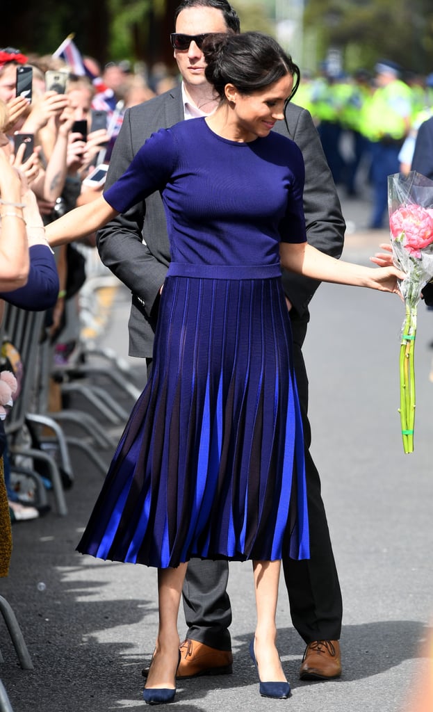 Meghan Markle Givenchy Pleated Skirt In New Zealand 2018 Popsugar 