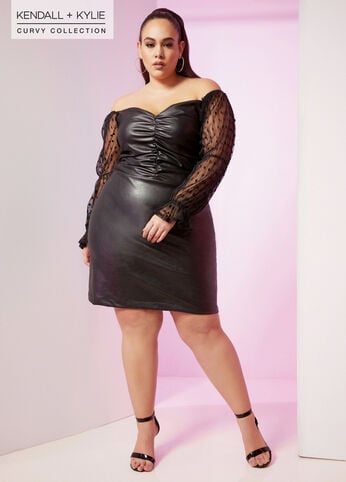Plus Size Kendall + Kylie Faux Leather Dress
