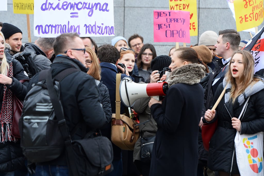 Jessica Chastain at Women's Rally in Poland March 2017