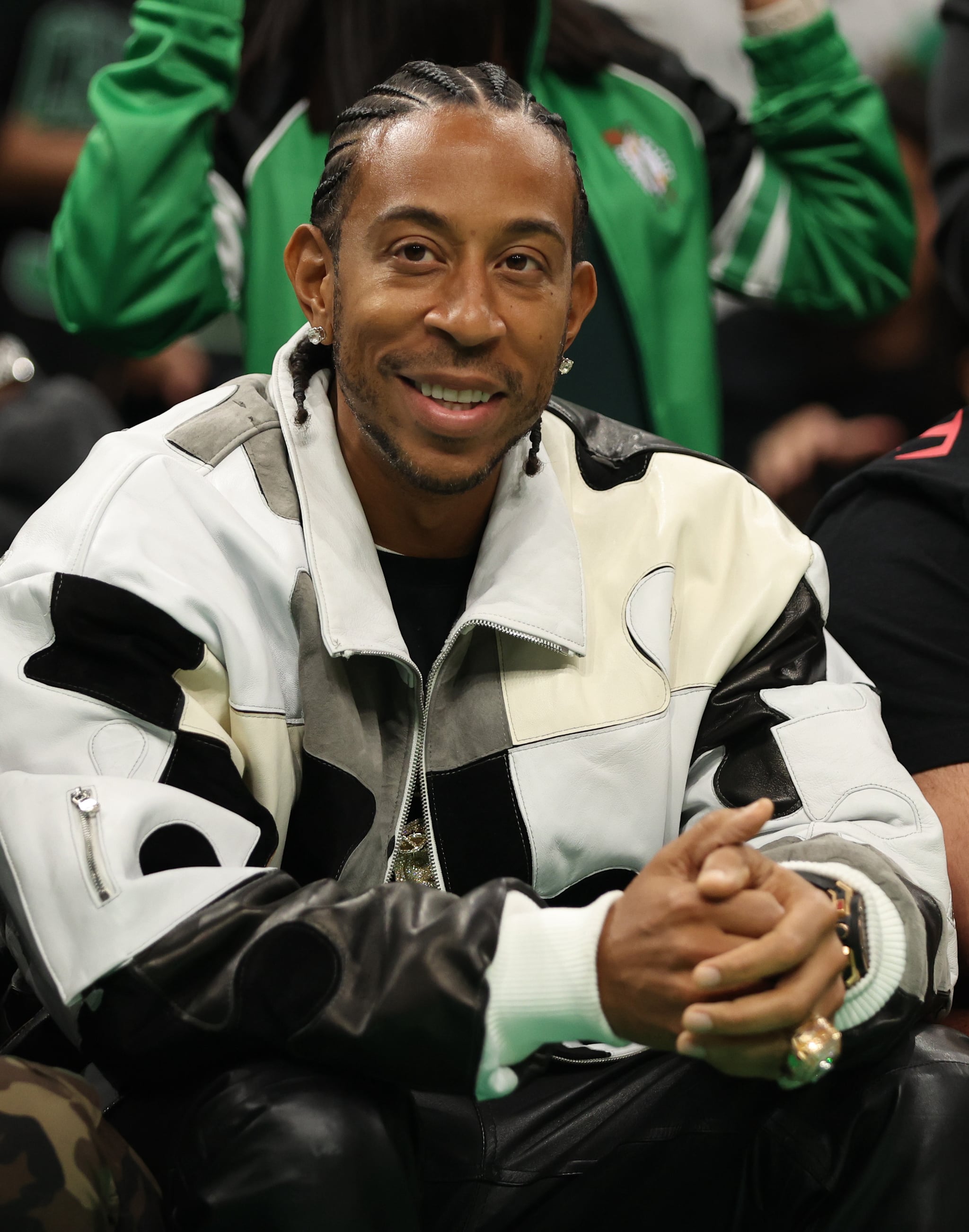 BOSTON, MASSACHUSETTS - MAY 19: Ludacris looks on during the third quarter between the Boston Celtics and the Miami Heat in game two of the Eastern Conference Finals at TD Garden on May 19, 2023 in Boston, Massachusetts. NOTE TO USER: User expressly acknowledges and agrees that, by downloading and or using this photograph, User is consenting to the terms and conditions of the Getty Images License Agreement. (Photo by Adam Glanzman/Getty Images)