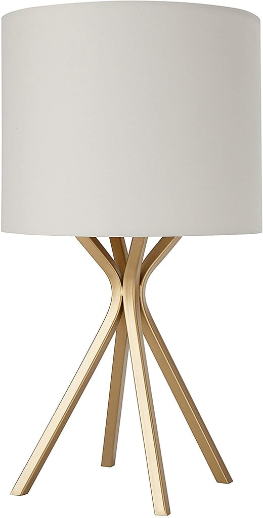 Rivet Gold Bedside Table Desk Lamp with Light Bulb