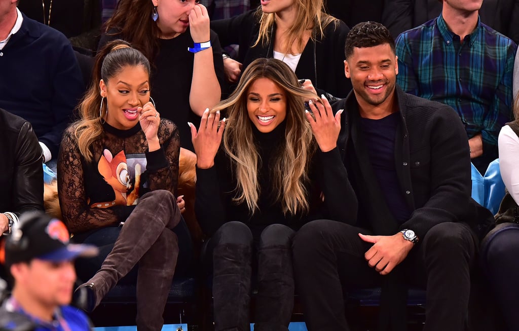 Ciara and Russell Wilson at Knicks Game February 2016