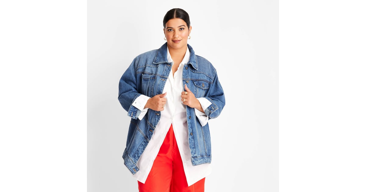 Asymmetrical Jean Jacket Future Collective with Kahlana Barfield Brown Asymmetrical Jean Jacket