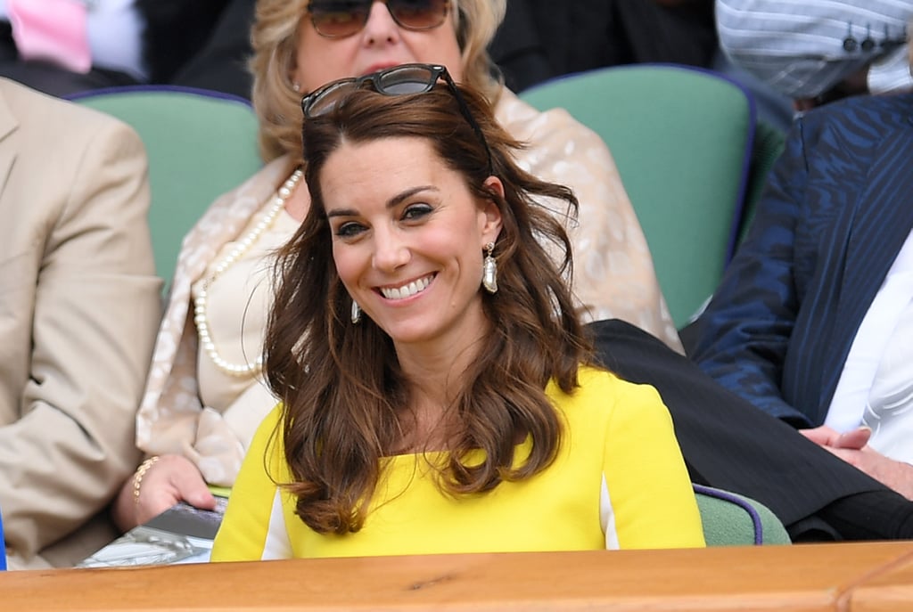 These Soru Baroque pearl earrings edged with Swarovski crystals have swiftly become a favorite. Kate wore the $168 pair at Wimbledon and later in the year during her Canadian tour.